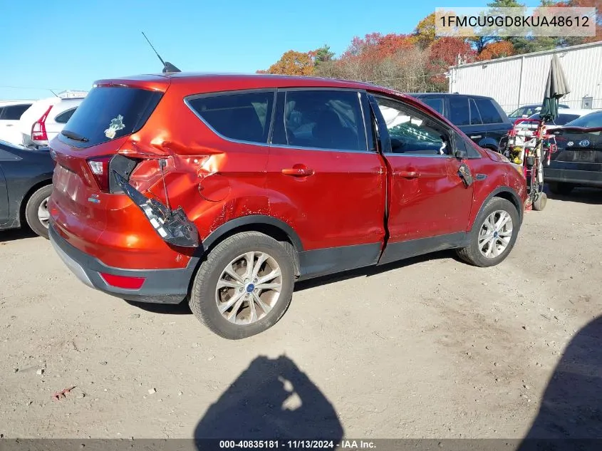 2019 Ford Escape Se VIN: 1FMCU9GD8KUA48612 Lot: 40835181