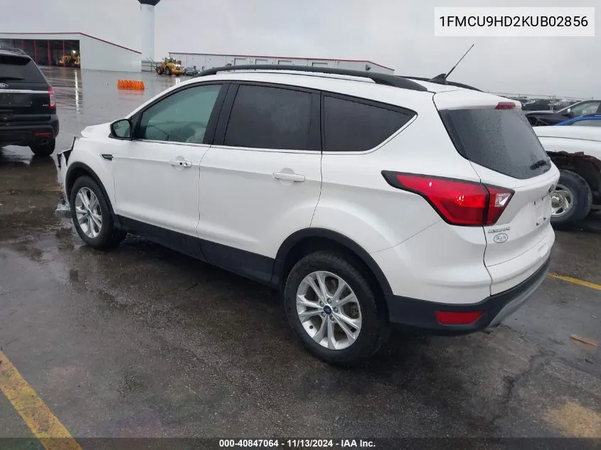 2019 Ford Escape Sel VIN: 1FMCU9HD2KUB02856 Lot: 40847064