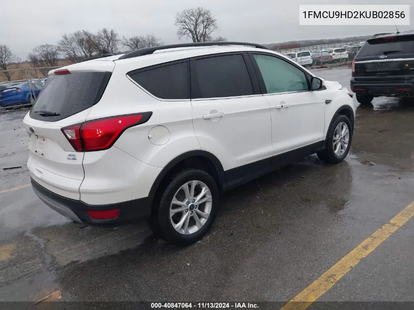 2019 Ford Escape Sel VIN: 1FMCU9HD2KUB02856 Lot: 40847064