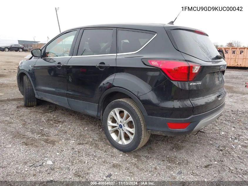 2019 Ford Escape Se VIN: 1FMCU9GD9KUC00042 Lot: 40854807