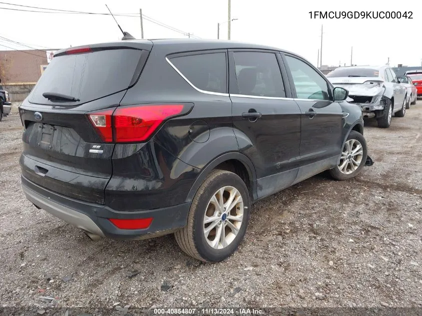 2019 Ford Escape Se VIN: 1FMCU9GD9KUC00042 Lot: 40854807