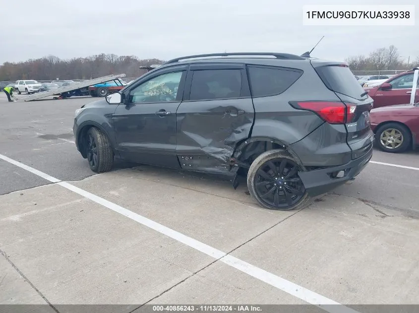 2019 Ford Escape Se VIN: 1FMCU9GD7KUA33938 Lot: 40856243