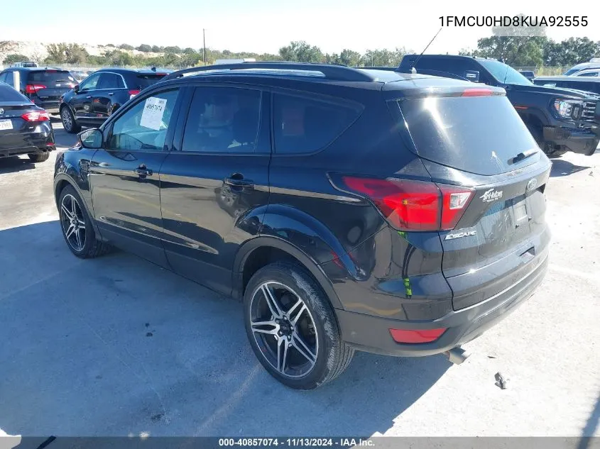 2019 Ford Escape Sel VIN: 1FMCU0HD8KUA92555 Lot: 40857074