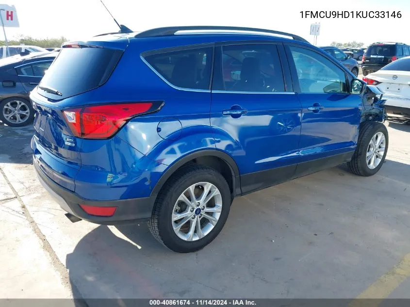 2019 Ford Escape Sel VIN: 1FMCU9HD1KUC33146 Lot: 40861674