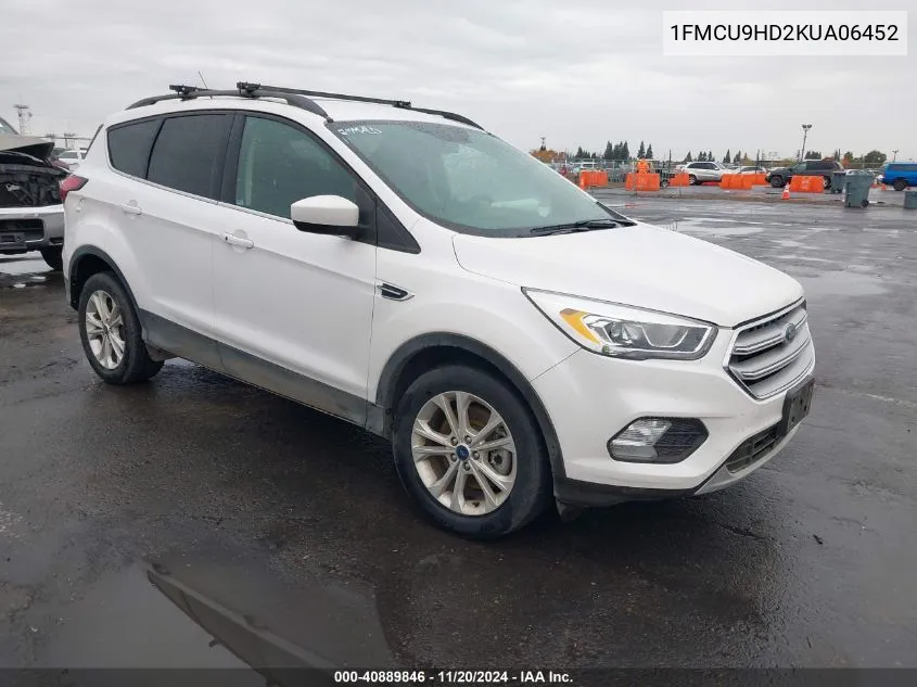 2019 Ford Escape Sel VIN: 1FMCU9HD2KUA06452 Lot: 40889846