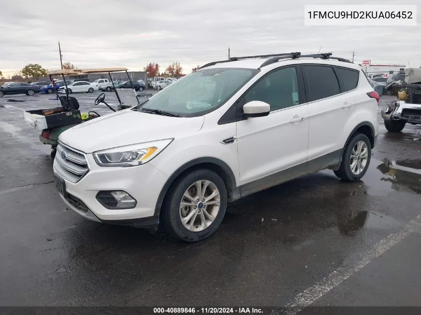 2019 Ford Escape Sel VIN: 1FMCU9HD2KUA06452 Lot: 40889846