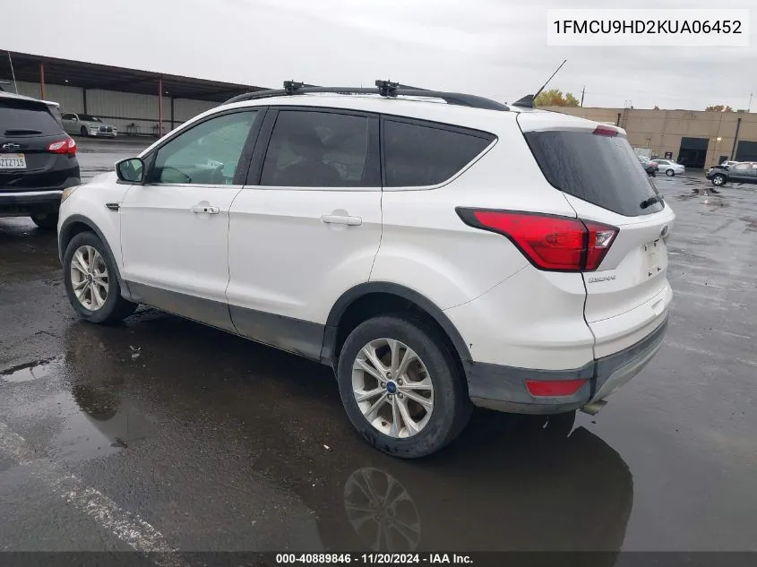 2019 Ford Escape Sel VIN: 1FMCU9HD2KUA06452 Lot: 40889846