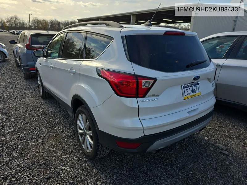 2019 Ford Escape Sel VIN: 1FMCU9HD2KUB84331 Lot: 40896190