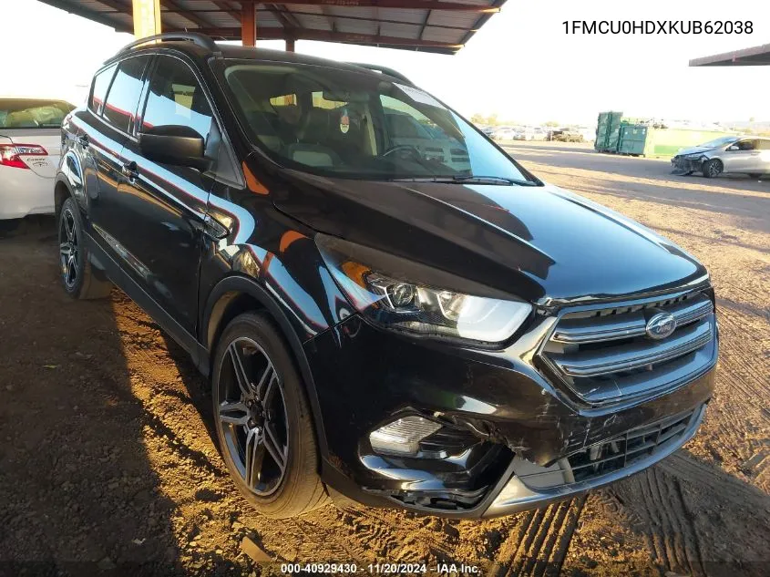 2019 Ford Escape Sel VIN: 1FMCU0HDXKUB62038 Lot: 40929430