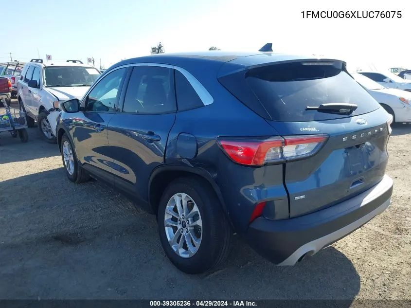 2020 Ford Escape Se VIN: 1FMCU0G6XLUC76075 Lot: 39305236