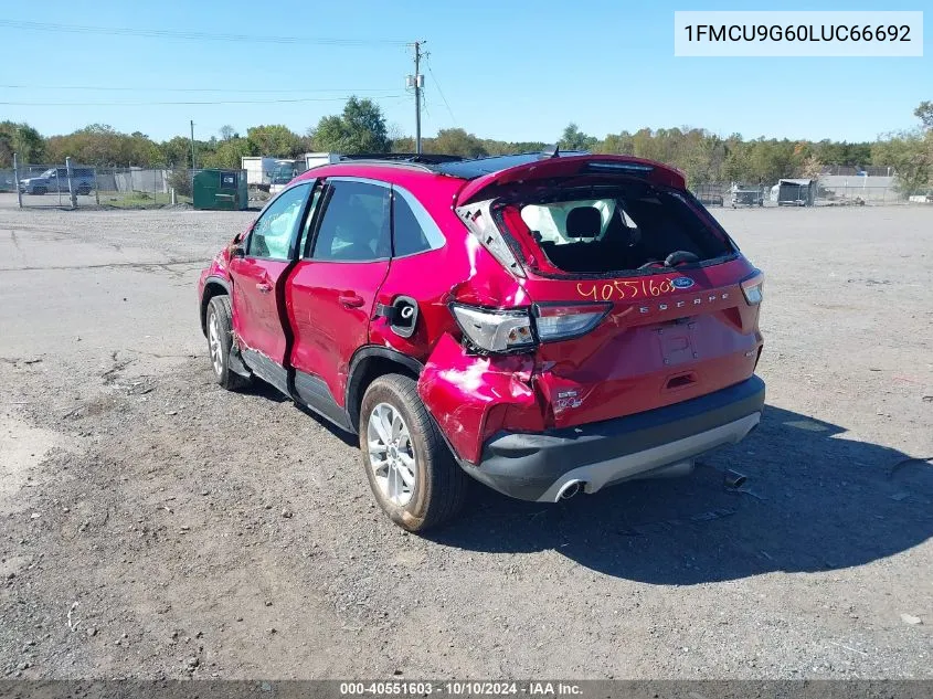 2020 Ford Escape Se VIN: 1FMCU9G60LUC66692 Lot: 40551603