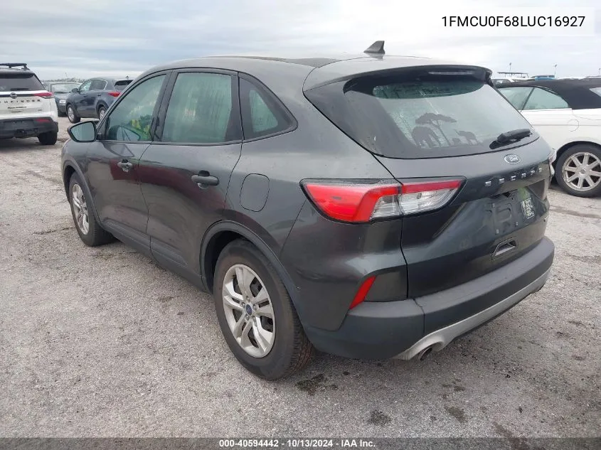 2020 Ford Escape S VIN: 1FMCU0F68LUC16927 Lot: 40594442