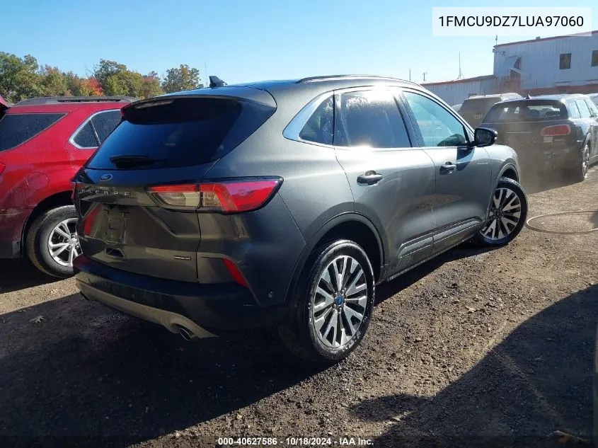 2020 Ford Escape Titanium Hybrid VIN: 1FMCU9DZ7LUA97060 Lot: 40627586