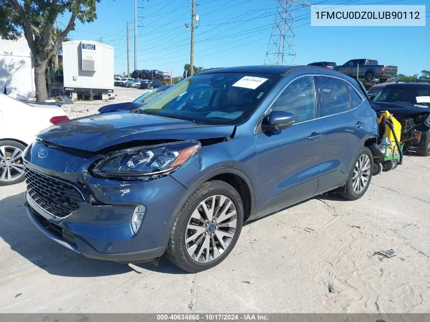 2020 Ford Escape Titanium Hybrid VIN: 1FMCU0DZ0LUB90112 Lot: 40634865