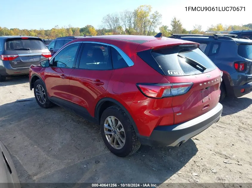 2020 Ford Escape Se VIN: 1FMCU9G61LUC70671 Lot: 40641256