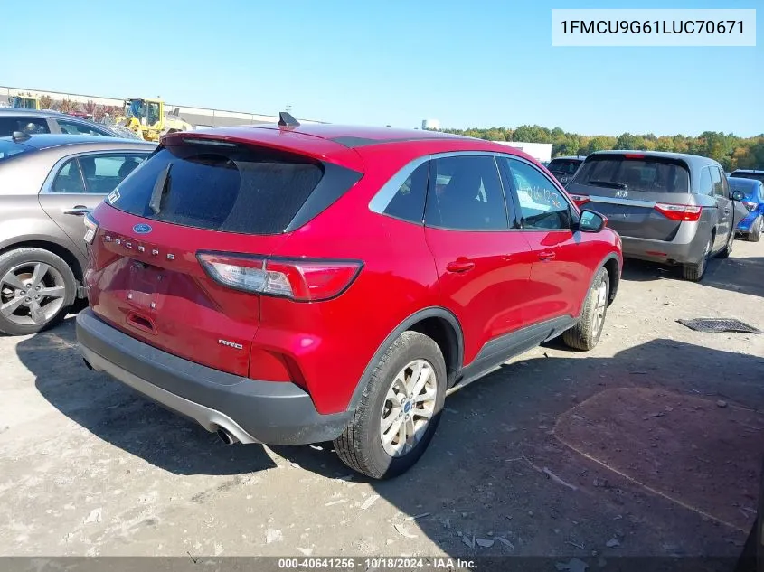 2020 Ford Escape Se VIN: 1FMCU9G61LUC70671 Lot: 40641256