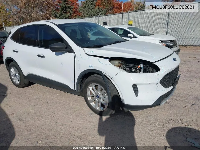 2020 Ford Escape S VIN: 1FMCU0F60LUC02021 Lot: 40669310