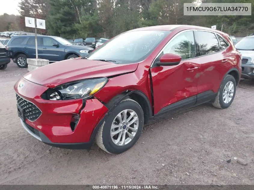 2020 Ford Escape Se VIN: 1FMCU9G67LUA34770 Lot: 40871196