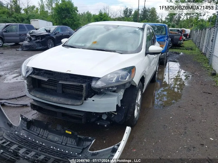 2021 Ford Escape Se VIN: 1FMCU9BZ0MUA71453 Lot: 12049760