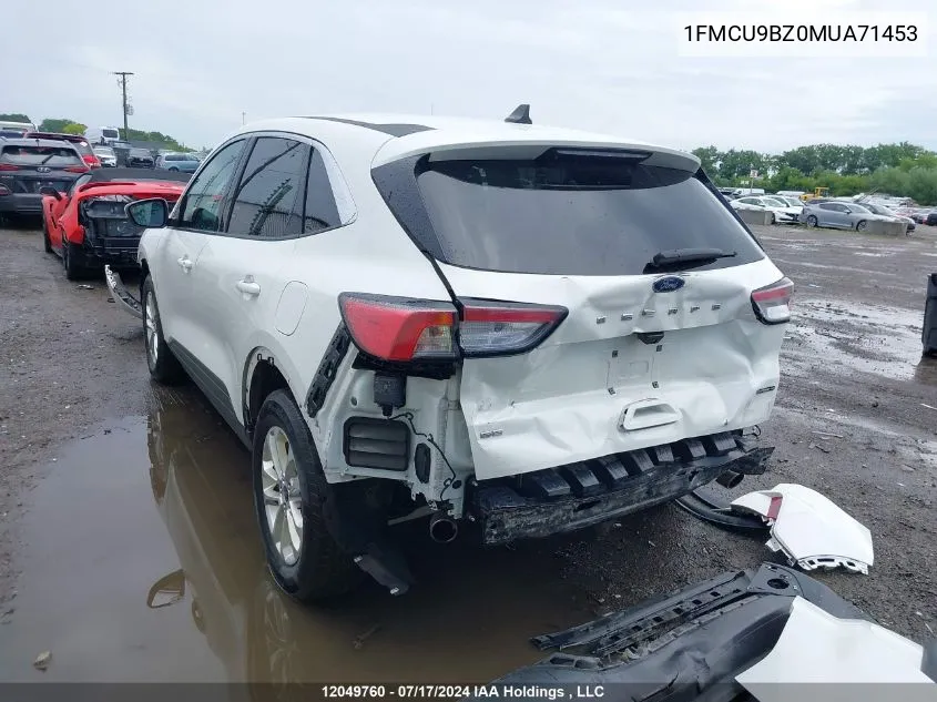 2021 Ford Escape Se VIN: 1FMCU9BZ0MUA71453 Lot: 12049760