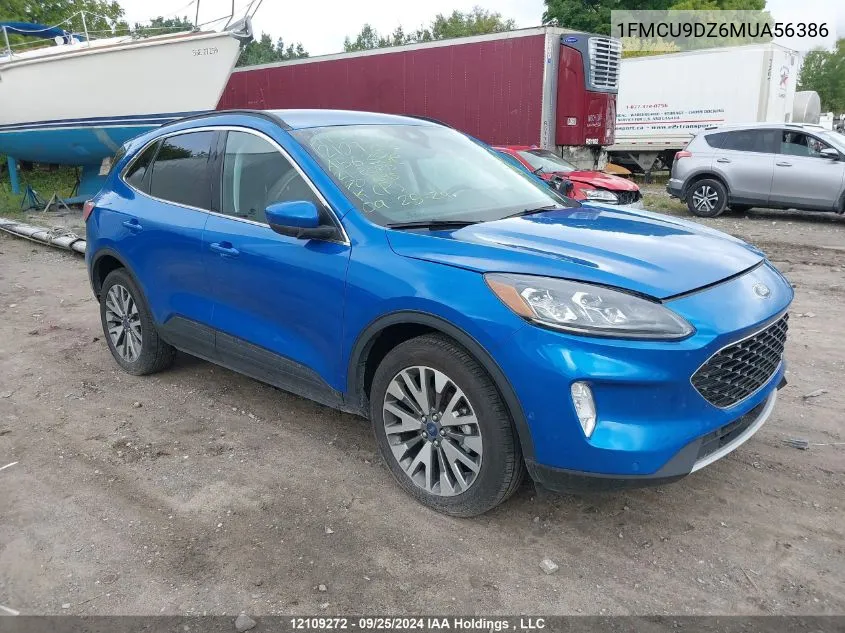 2021 Ford Escape Titanium VIN: 1FMCU9DZ6MUA56386 Lot: 12109272