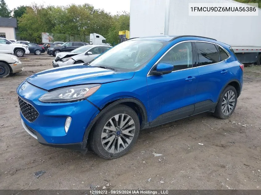 2021 Ford Escape Titanium VIN: 1FMCU9DZ6MUA56386 Lot: 12109272