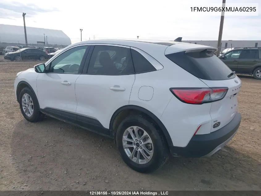 2021 Ford Escape Se VIN: 1FMCU9G6XMUA60295 Lot: 12136155