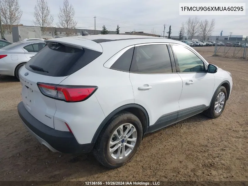 2021 Ford Escape Se VIN: 1FMCU9G6XMUA60295 Lot: 12136155