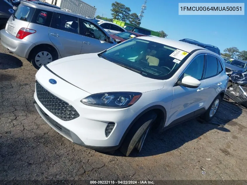 2021 Ford Escape Se VIN: 1FMCU0G64MUA50051 Lot: 39232115