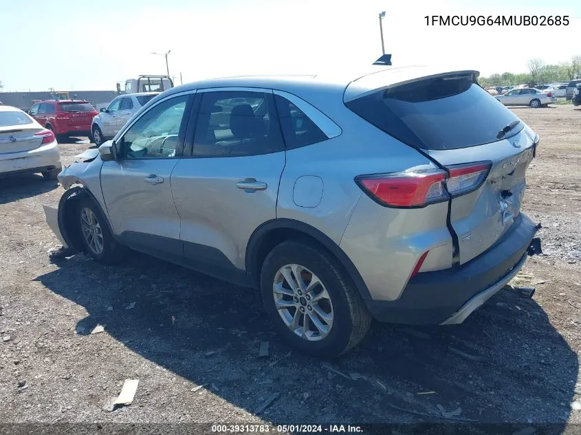 2021 Ford Escape Se VIN: 1FMCU9G64MUB02685 Lot: 39313783