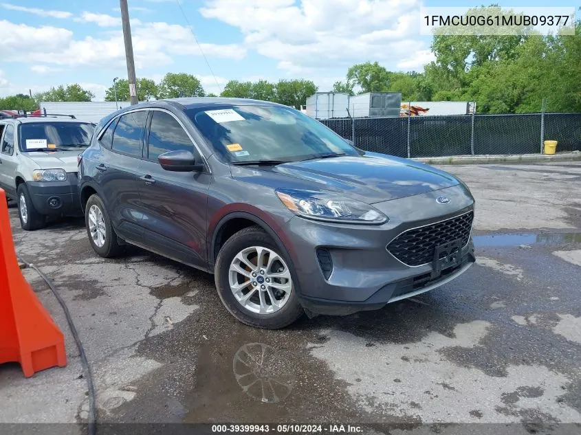 2021 Ford Escape Se VIN: 1FMCU0G61MUB09377 Lot: 39399943