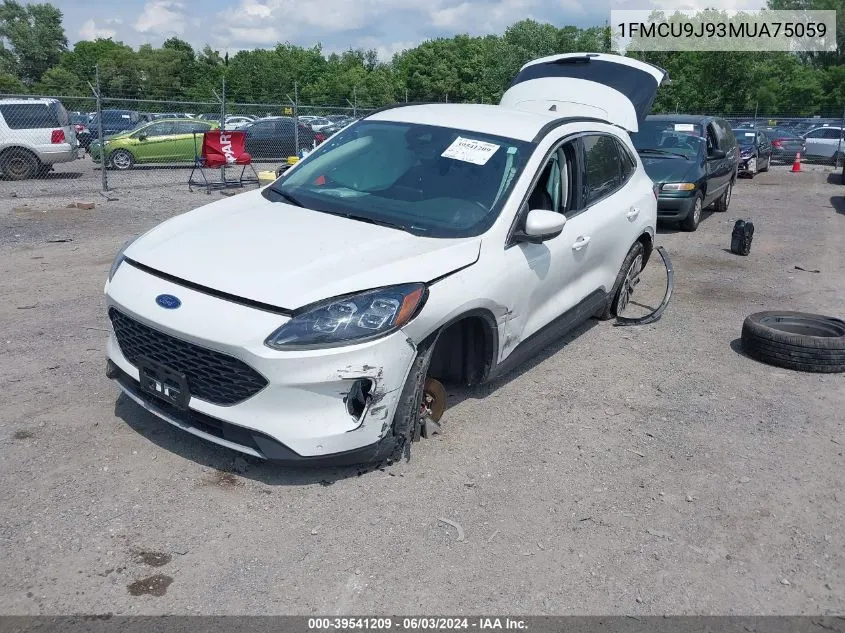 2021 Ford Escape Titanium VIN: 1FMCU9J93MUA75059 Lot: 39541209