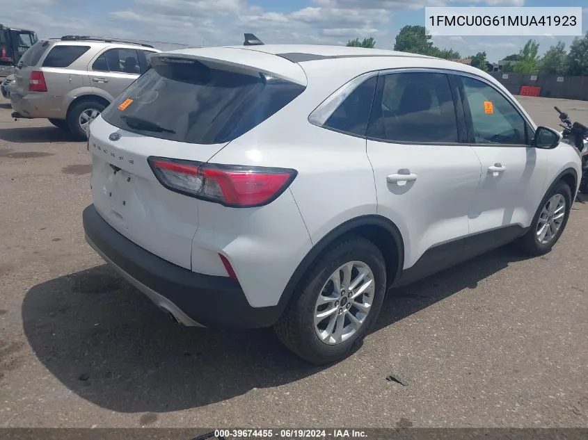 2021 Ford Escape Se VIN: 1FMCU0G61MUA41923 Lot: 39674455