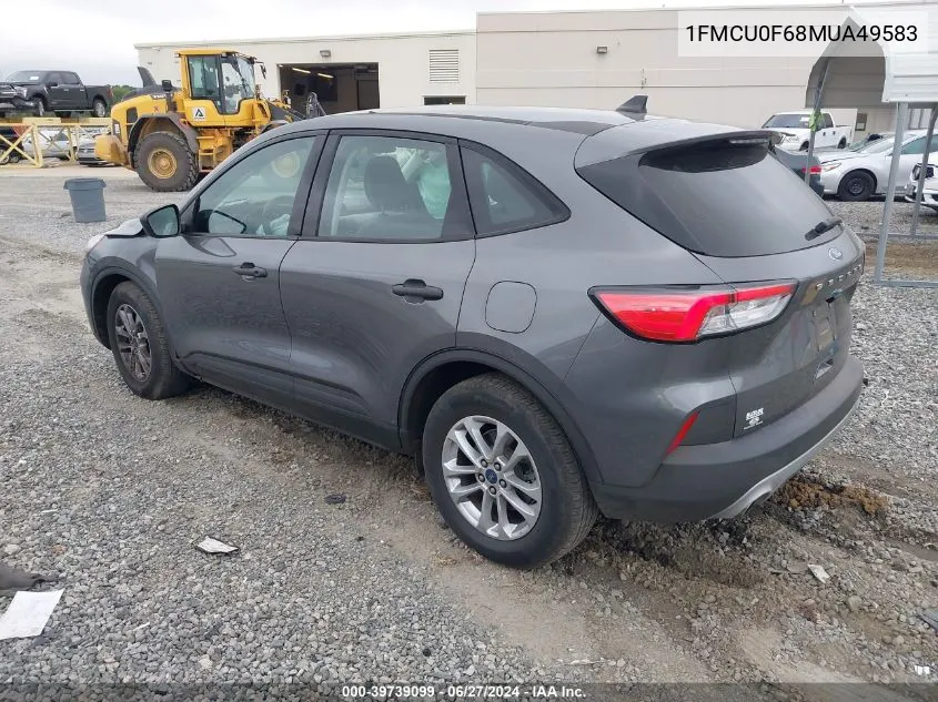 2021 Ford Escape S VIN: 1FMCU0F68MUA49583 Lot: 39739099