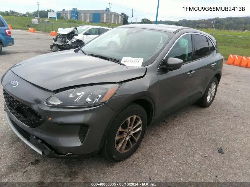 2021 Ford Escape Se VIN: 1FMCU9G68MUB24138 Lot: 40053335