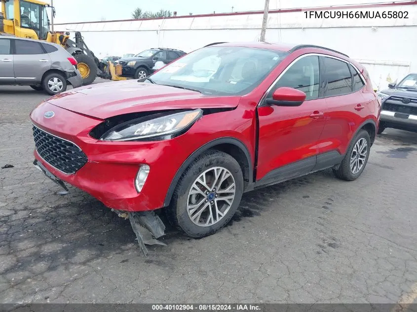 2021 Ford Escape Sel VIN: 1FMCU9H66MUA65802 Lot: 40102904