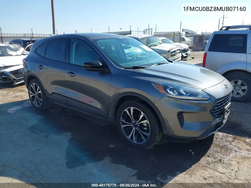 2021 Ford Escape Se Hybrid VIN: 1FMCU0BZ8MUB07160 Lot: 40175770