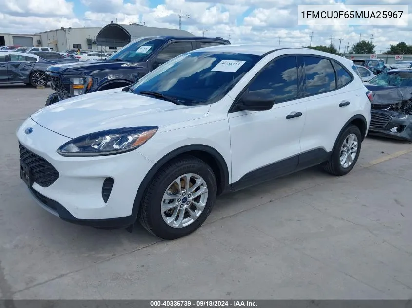 2021 Ford Escape S VIN: 1FMCU0F65MUA25967 Lot: 40336739