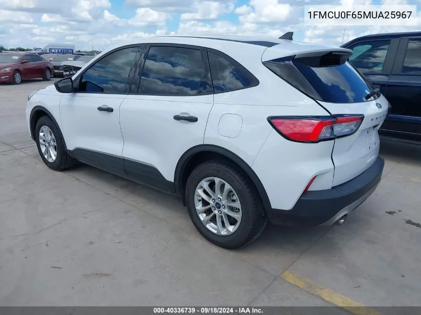 2021 Ford Escape S VIN: 1FMCU0F65MUA25967 Lot: 40336739