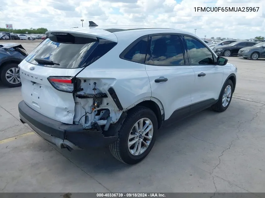 2021 Ford Escape S VIN: 1FMCU0F65MUA25967 Lot: 40336739