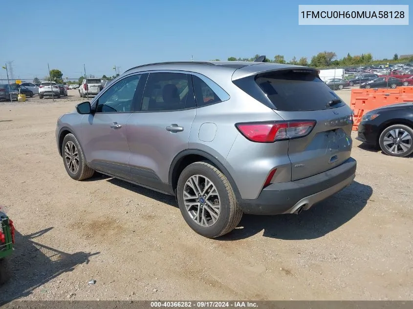 2021 Ford Escape Sel VIN: 1FMCU0H60MUA58128 Lot: 40366282