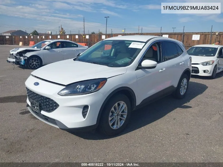 2021 Ford Escape Se Hybrid VIN: 1FMCU9BZ9MUA83424 Lot: 40518222