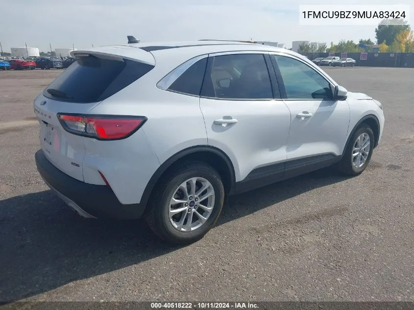 2021 Ford Escape Se Hybrid VIN: 1FMCU9BZ9MUA83424 Lot: 40518222