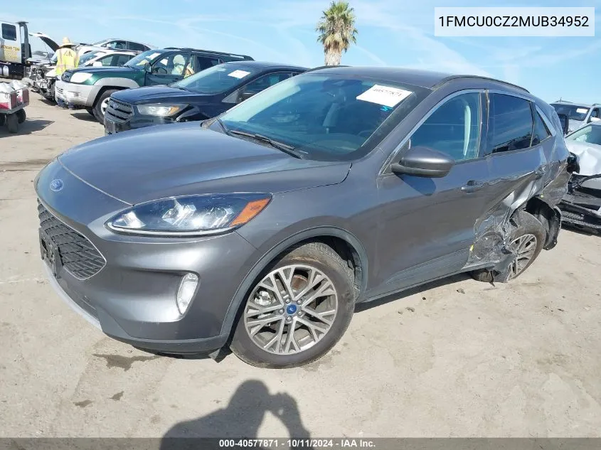 2021 Ford Escape Sel Hybrid VIN: 1FMCU0CZ2MUB34952 Lot: 40577871