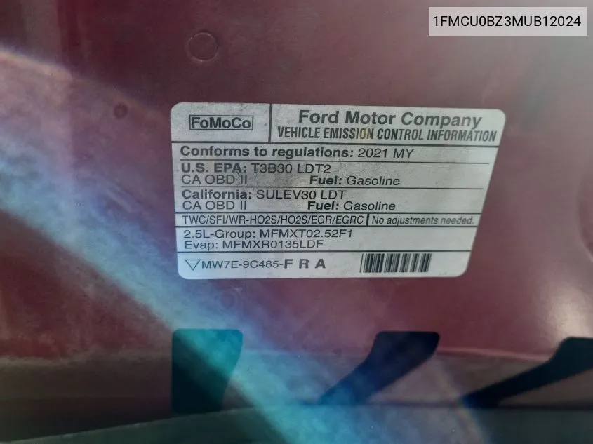 1FMCU0BZ3MUB12024 2021 Ford Escape Se Hybrid