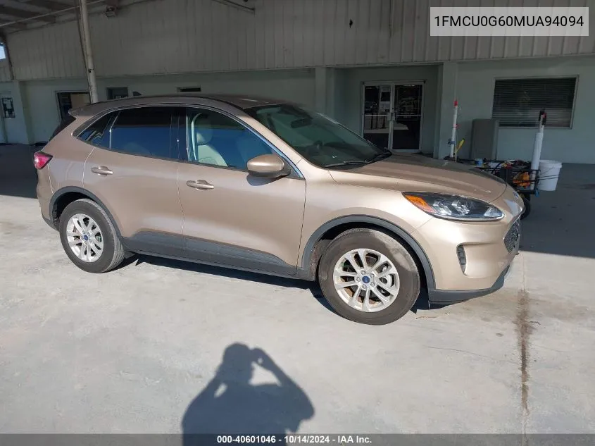 2021 Ford Escape Se VIN: 1FMCU0G60MUA94094 Lot: 40601046