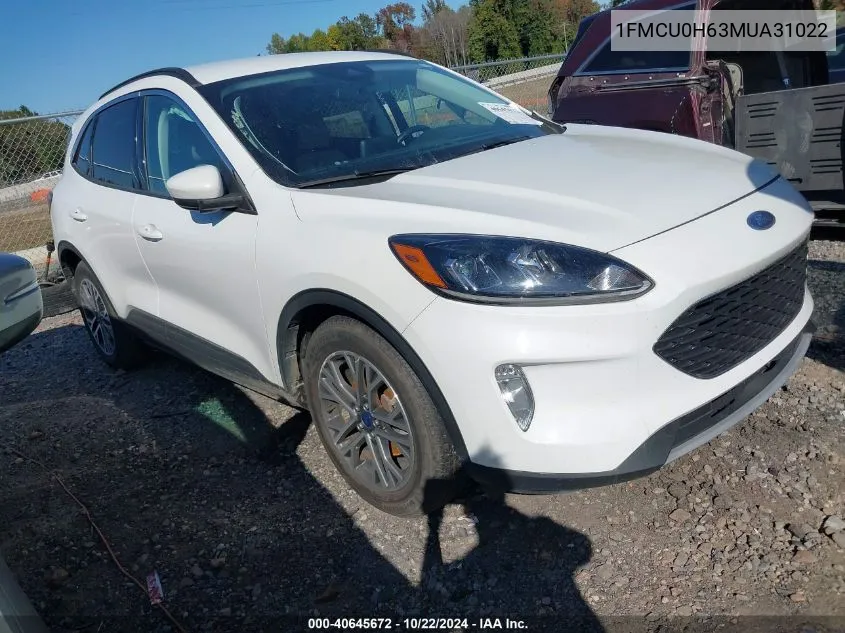 2021 Ford Escape Sel VIN: 1FMCU0H63MUA31022 Lot: 40645672