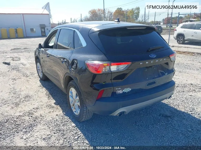 2021 Ford Escape Se VIN: 1FMCU9G62MUA49596 Lot: 40674138