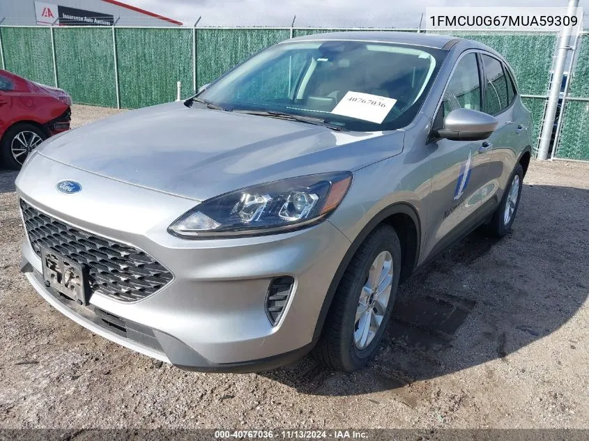 2021 Ford Escape Se VIN: 1FMCU0G67MUA59309 Lot: 40767036