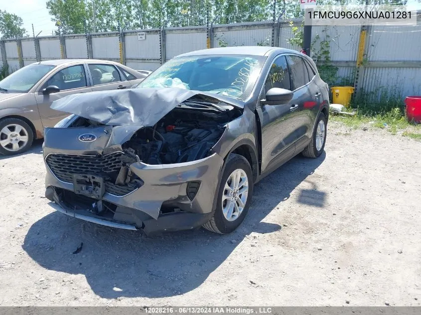 2022 Ford Escape Se VIN: 1FMCU9G6XNUA01281 Lot: 12028216